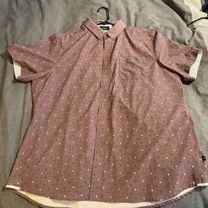 7 Diamonds purple patterned short sleeve button down XXL